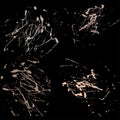 Vector splatter paint abstract on black background set hand draw