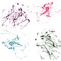 Vector splatter paint abstract on white background set hand draw Royalty Free Stock Photo