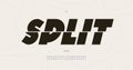 Vector split modern font bold style