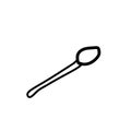 Vector spoon with a black line. Simple food and cooking illustration Royalty Free Stock Photo