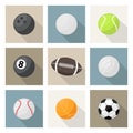 Vector sport balls icons Royalty Free Stock Photo