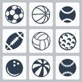 Vector sport balls icons set