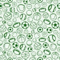 Vector sport balls seamless pattern or background Royalty Free Stock Photo