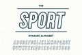 Vector sport dynamic slanted alphabet sans serif style