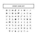 Vector of sport icon set with outline style design Royalty Free Stock Photo