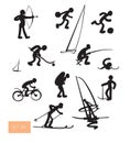 Vector sport people icons set. Royalty Free Stock Photo