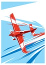 Vector sport plane in fly. Royalty Free Stock Photo