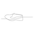 Vector Sport shoe in continuous one line art drawing sneakers minimalist sketch isolated on white background