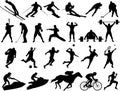 Vector sport silhouettes Royalty Free Stock Photo