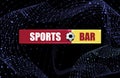 Vector Sports Bar Banner Template, Abstract Wireframe Swirls, Bright Colorful Sign. Royalty Free Stock Photo