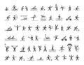 Vector sports icons set. Hatching shapes athletes. Royalty Free Stock Photo