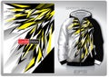 Vector sports shirt background image.black and yellow broken glass pattern design, illustration, textile background for sports Royalty Free Stock Photo