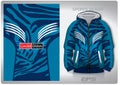 Vector sports shirt background image.green blue tiger scratch marks pattern design, illustration, textile background for sports