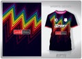 Vector sports shirt background image.Rainbow zigzag pattern design, illustration, textile background for sports t-shirt, football