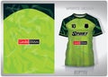 Vector sports shirt background image.Shiny broken glass lime green pattern design, illustration, textile background for sports t-