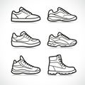 Vector sports shoes icons set Royalty Free Stock Photo