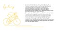 Vector sports template with a linear hand drawn athlete on a bicycle. Cycling competition, triathlon stage