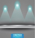 Vector Spotlights scene with different source of lights pointing to the floor or shelf