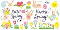 Vector spring collection of drawings by hand on the theme of Easter Royalty Free Stock Photo