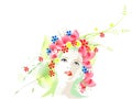 Vector spring girl Royalty Free Stock Photo