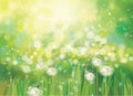 Vector spring  green background. Royalty Free Stock Photo