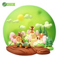 Vector spring rural farm countryside landscape