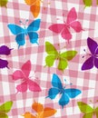 Vector spring seamless pattern with bright butterflies Royalty Free Stock Photo