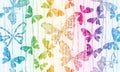 Vector spring seamless pattern with flying colorful gradient butterflies Royalty Free Stock Photo