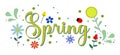 Vector of spring season with floral theme on white background Royalty Free Stock Photo