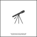 Vector spyglass icon for astronomy. Vector icons telescope icon on white isolated background. Layers grouped for easy editing