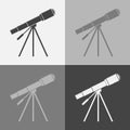 Vector spyglass icon set for astronomy. Vector icons telescope