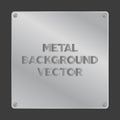 Vector square brushed metal steel nameplate with screws