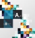 Vector square elements on gray abstract background with infographics Royalty Free Stock Photo