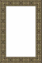 Vector square European gold and black ornament. Royalty Free Stock Photo