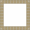 Vector square European gold and black ornament. Royalty Free Stock Photo
