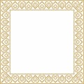 Vector square european gold ornament. Royalty Free Stock Photo