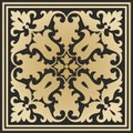 Vector square golden with black ornament of ancient Rome.