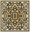 Vector square golden with black ornament of ancient Rome.