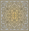 Vector square gray and gold ornament of ancient Rome.