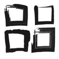 Vector square grunge black stickers Royalty Free Stock Photo