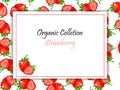 Vector square label, strawberry jam or juice