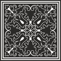 Vector square monochrome black ornament of ancient Rome.