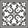 Vector square monochrome black ornament of ancient Rome.