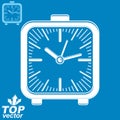 Vector square table clock with simple clockwise Royalty Free Stock Photo