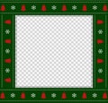 Vector square template, christmas photo frame, scrapbook element with copy space