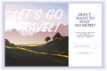 Vector squeeze page design template with beautiful flat mountain landscape illustration and email text box.