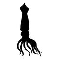 Vector Squid Silhouette Illustration