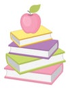 Vector Stack of Books in Pastel Colours