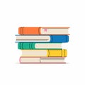 Vector stack of books. Pile of books isolated on white background Royalty Free Stock Photo