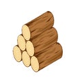 Vector of a stack of chopped wood logs Royalty Free Stock Photo